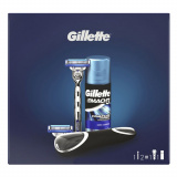 GILLETTE подарочный набор Mach3 Turbo Станок для бритья с 2 сменными кассетами + Гель для бритья Экстракомфорт 75мл + Дорожный чехол