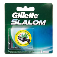GILLETTE Cменные кассеты для бритья Slalom со смазывающей полоской 3 шт
