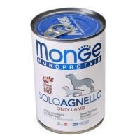 MONGE консервы Dog Monoprotein Solo для собак паштет из ягненка 400 г