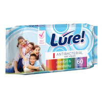 LURE влажные салфетки С Антибактериальным Эффектом 60 шт