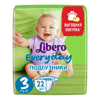LIBERO подгузники Everyday 3 (4 - 9 кг) 22 шт