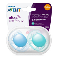 AVENT пустышка силиконовая ортодонтическая Ultra Soft SCF212/22 (6-18 месяцев) 2 шт