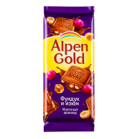 ALPEN GOLD шоколад молочный Фундук и изюм 90 г