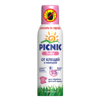 PICNIC аэрозоль от клещей и комаров Baby 125 мл + пластины