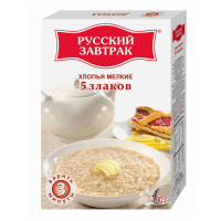 РУССКИЙ ЗАВТРАК хлопья 5 злаков мелкие 400 г