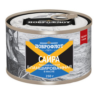 ДОБРОФЛОТ Сайра Тихоокеанская с добавлением масла 245 г