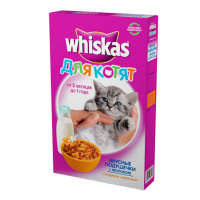 WHISKAS сухой корм для котят молочные подушечки с индейкой и морковью 350 г
