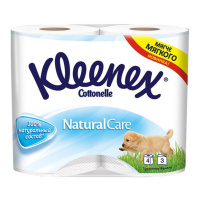 KLEENEX туалетная бумага Natural Care белая трехслойная 4 шт