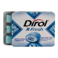 DIROL жевательная резинка X-Fresh Мятный Лед 12x16 г