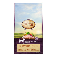 NATURES TABLE сухой корм для собак Курица с Рисом 0,8 кг