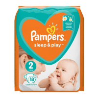 PAMPERS подгузники Sleep & Play 2 (4 - 8 кг) 18 шт