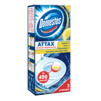 DOMESTOS стикер для очищения унитаза Attax Лимонная Свежесть 1 шт