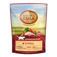 NATURES TABLE сухой корм для взрослых кошек с курицей 650 г