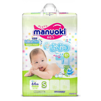 MANUOKI подгузники S (3-6 кг) 64 шт