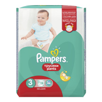 PAMPERS подгузники-трусики Pants 3 (6 - 11 кг) 19 шт