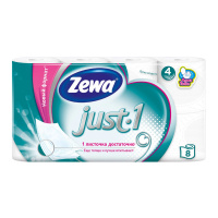 ZEWA туалетная бумага Just 1 четырехслойная без аромата 8 шт