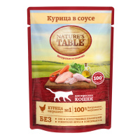 NATURES TABLE влажный корм для взрослых кошек Курица в Соусе 85 г