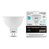 GAUSS лампа светодиодная Elementary MR16 GU5.3 3.5W 4100K