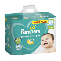 PAMPERS подгузники Active Baby 4+ (10 - 15 кг) 70 шт