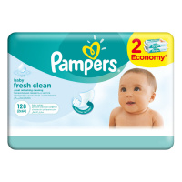 PAMPERS влажные салфетки Baby Fresh Clean 2х64 шт