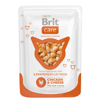 BRIT консервы для кошек Курица и Сыр 80 г