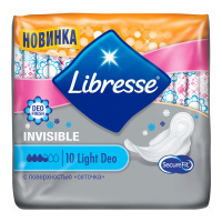 LIBRESSE прокладки Ultra Light Deo поверхность сеточка 10 шт