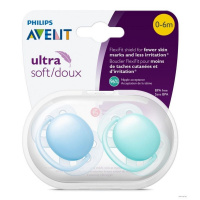 AVENT пустышка силиконовая ортодонтическая Ultra Soft SCF212/20 (0-6 месяцев) 2 шт