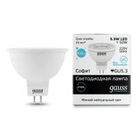 GAUSS лампа светодиодная Elementary MR16 GU5.3 5.5W 4100К