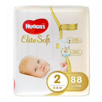 HUGGIES подгузники Elite Soft 2 (3-6кг) 88 шт