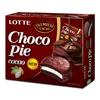 LOTTE пирожное Choco Pie Cacao в шоколадной глазури 336 г