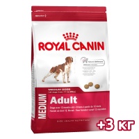 ROYAL CANIN сухой корм Medium Adult для собак средних пород 15+3 кг