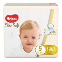HUGGIES подгузники Elite Soft 5 (12-22кг) 28 шт