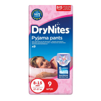 HUGGIES трусики-подгузники Dry Nites для девочек 8-15 лет (27-57кг) 9 шт