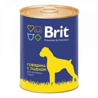 BRIT Premium влажный корм для собак Говядина и Пшено 850 г