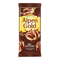 ALPEN GOLD шоколад молочный Два Шоколада темный и белый шоколад 90 г