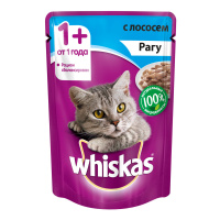 WHISKAS влажный корм для взрослых кошек рагу с лососем 85 г