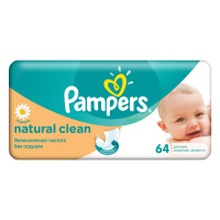 PAMPERS влажные салфетки Natural Clean 64 шт