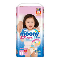 MOONY подгузники-трусики для девочек L (9 - 14 кг) 44 шт