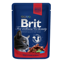BRIT Premium влажный корм для кошек Говядина и Горошек 100 г
