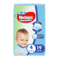 HUGGIES подгузники Ultra Comfort для мальчиков 4 (8-14кг) 19 шт