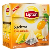 LIPTON черный чай Pina Colada с кусочками ананаса в пирамидках 20 шт