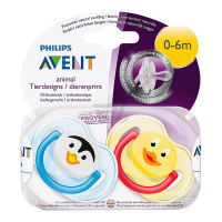 AVENT пустышка силиконовая ортодонтическая Classic SCF182/12 (0-6 месяцев) 2 шт