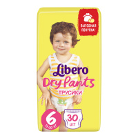 LIBERO подгузники-трусики Dry Pants 6 (13 - 20 кг) 30 шт