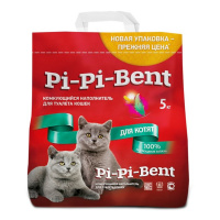PI-PI-BENT наполнитель для кошачьего туалета Комкующийся Для котят 5 кг