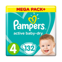 PAMPERS подгузники Active Baby 4 (8 - 14 кг) 132 шт