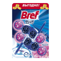 BREF туалетный блок Blue Aktiv цветочная свежесть 2 шт