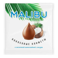 MALIBU конфеты Кокосовые в Молочной Шоколадной Глазури 140 г