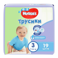 HUGGIES трусики-подгузники для мальчиков 3 (7-11кг) 19 шт