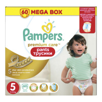 PAMPERS подгузники-трусики Premium Care 5 (12 - 18 кг) 60 шт