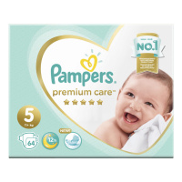 PAMPERS подгузники Premium Care 5 (11+ кг) 64 шт